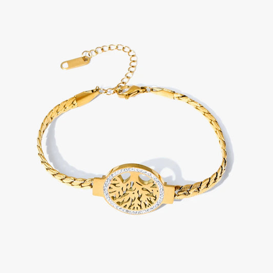 Bracelet Élégant en Or avec Arbre de Vie - CHRONOVIBE-PARIS